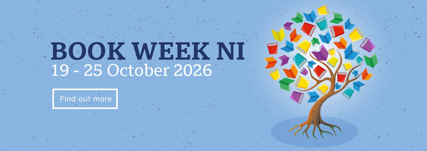 Home page banner showing Book Week NI, 19 - 25 October 2026