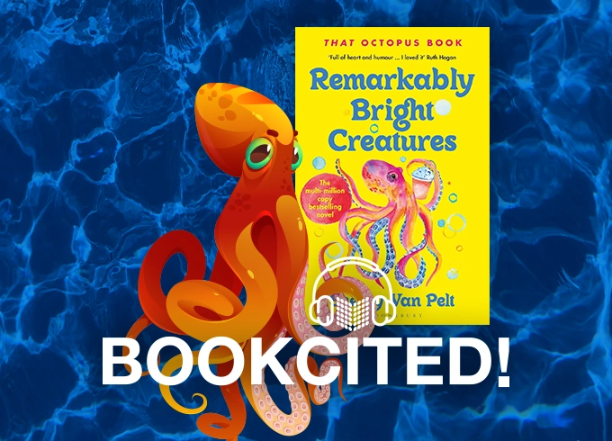 Feature tile - Bookcited podcast episode with Shelby Van Pelt, author of Remarkably Bright Creatures