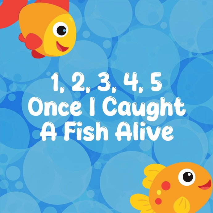 a picture of goldfish labelled 1 2 3 4 5 once I caught a fish alive