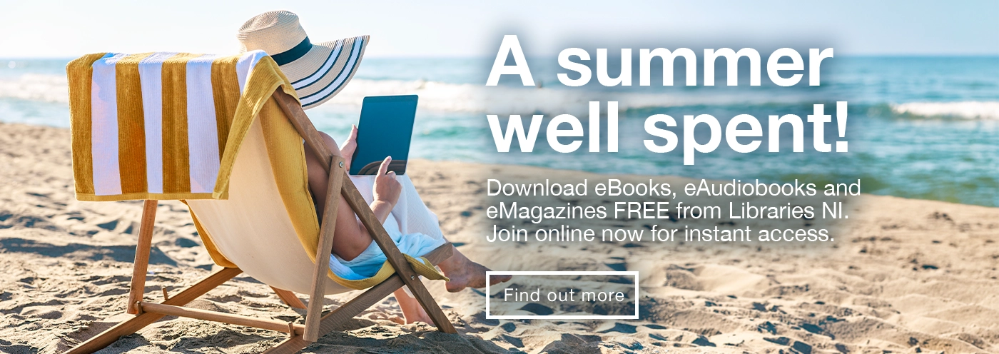 Home page banner showing A summer well spent; download e-Books, e-Audiobooks and e-Magazines