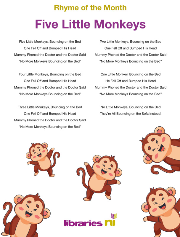 Rhyme of the Month Five Little Monkeys