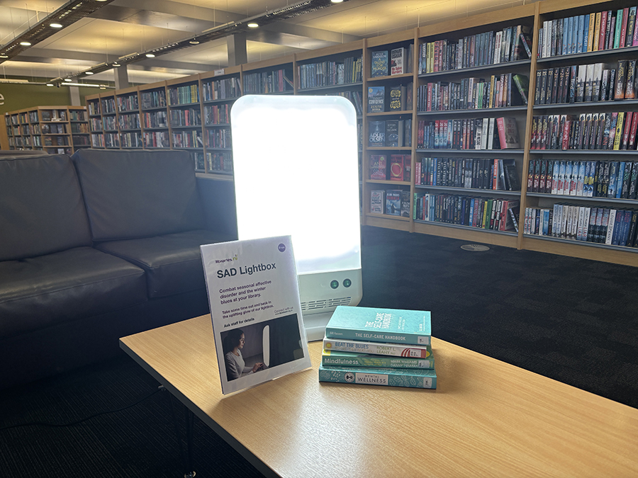 A SAD Lightbox in a library