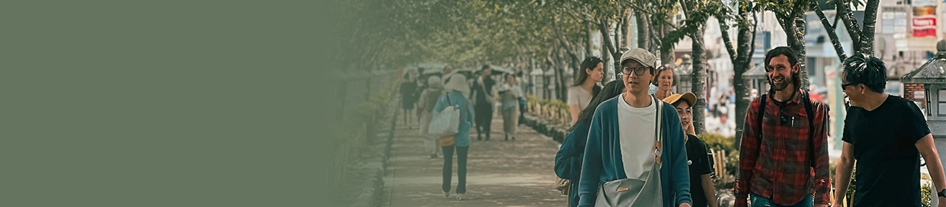 A photo of a walking group