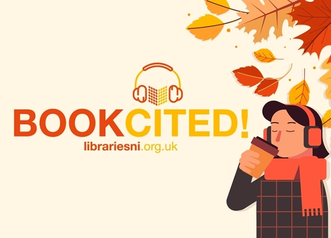 Bookcited podcast episodes for Book Week NI [this graphic is a home page Feature tile]