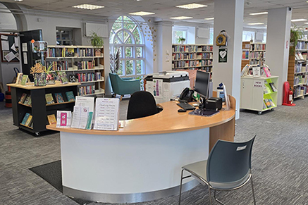Waterside Library Interior; Customer Service desk