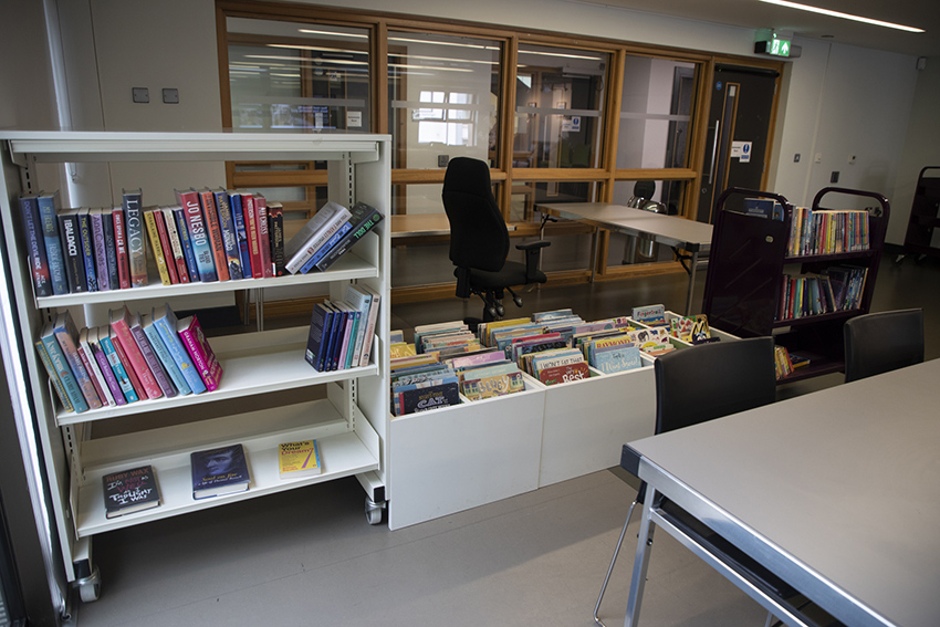 Book collection station inside Ranfurly House