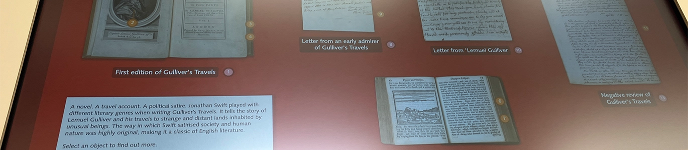 A photo of a display about Gulliver's Travels