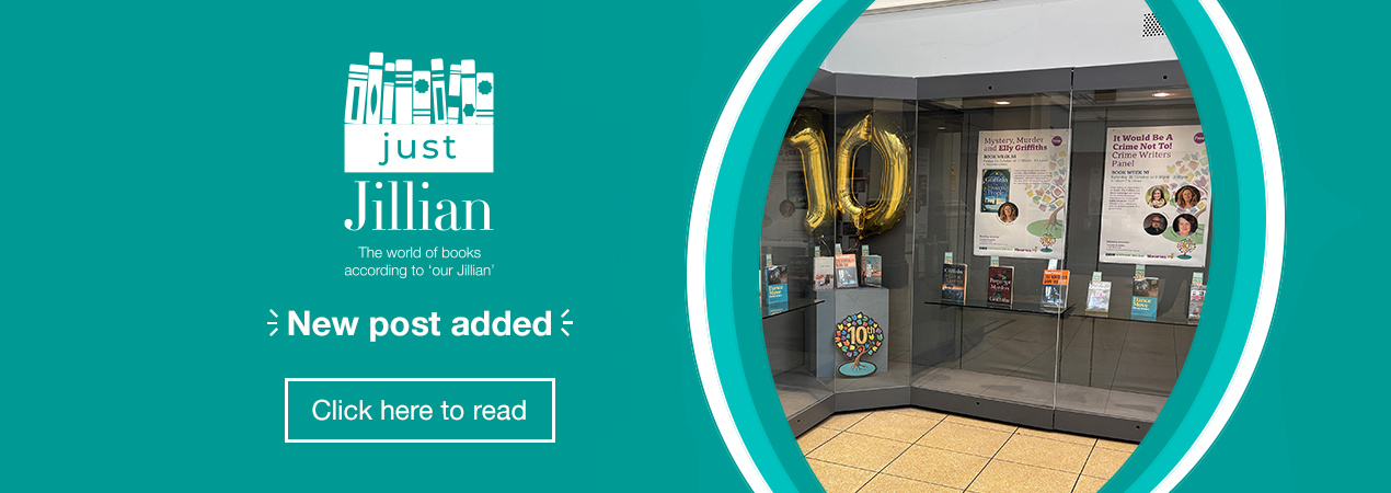 Home page banner with the following text: Just Jillian blog, new post added, click here to read. 