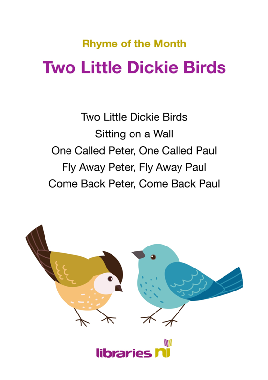 A picture of the Two Little Dickie Birds Rhyme