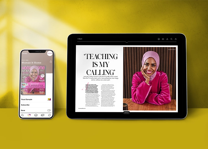 Feature tile showing e-Mag of the Week is Woman and Home e-Magazine