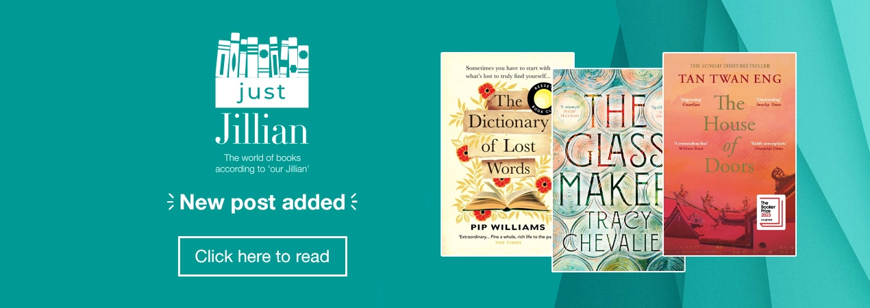 Home page banner for a new Just Jillian blog post named 'So Many Books, So Little Time'. Click here to read 