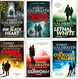 Book covers of novels by Robert Galbraith