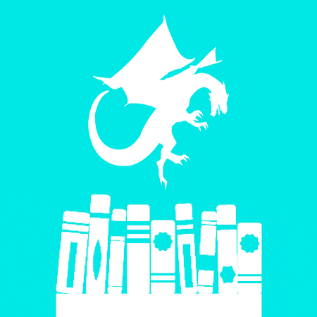An icon of a dragon and books