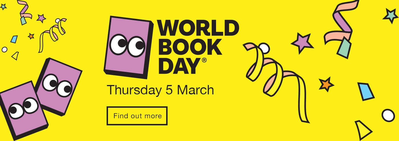 Home page banner showing World Book Day on 5th March 2026. Find out more