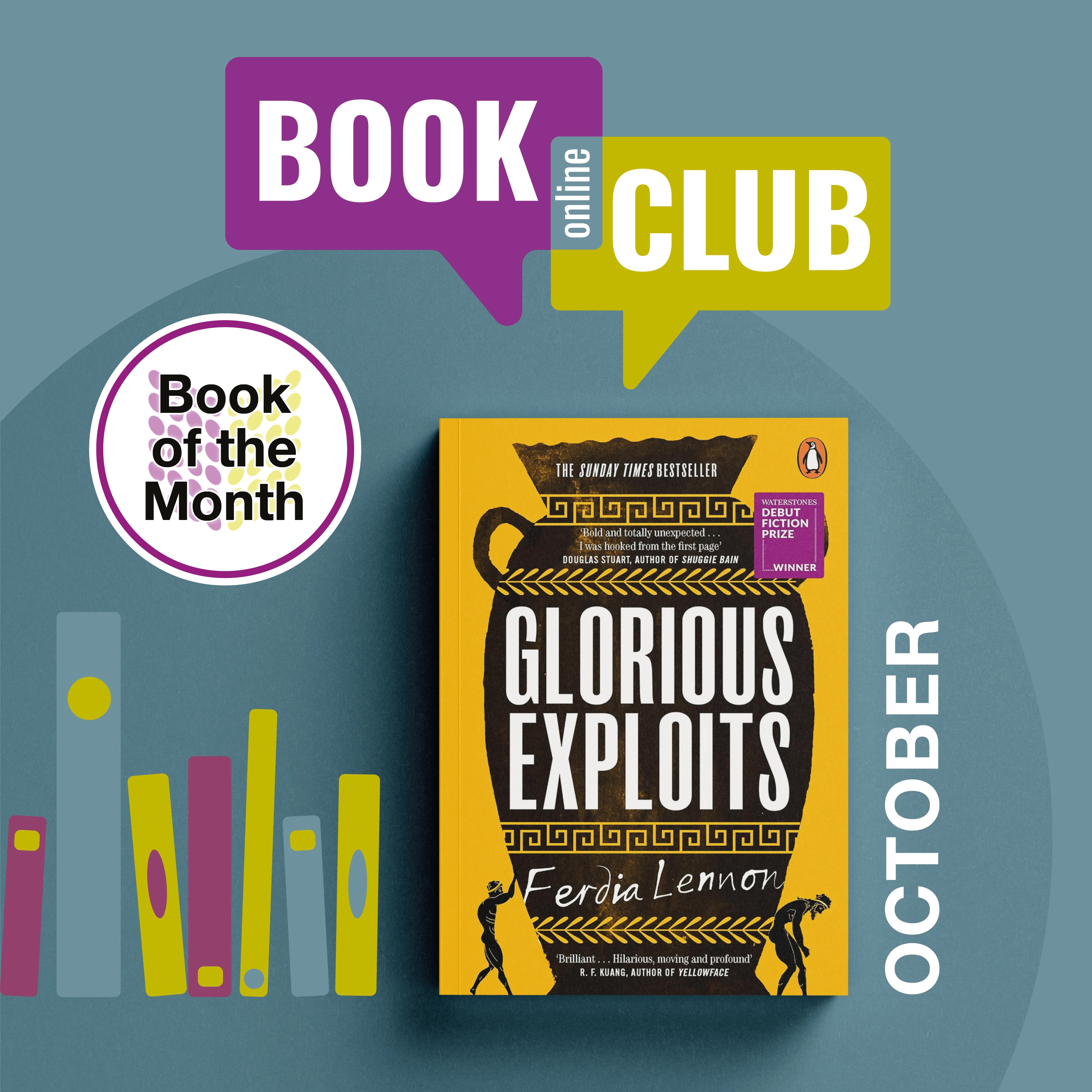 Online Book Club featuring Book of the Month which is Glorious Exploits by Ferdia Lennon