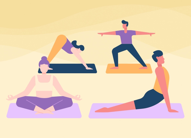 Highlight tile showing a picture of free online Yoga sessions via Zoom