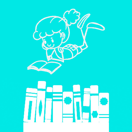 Just Jillian blog, an icon of a young girl reading a book